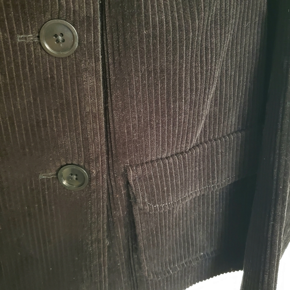 Vintage Gap Blazer Jacket Corduroy Double Breasted Lined Black Womens Medium Y2K - Picture 5 of 11